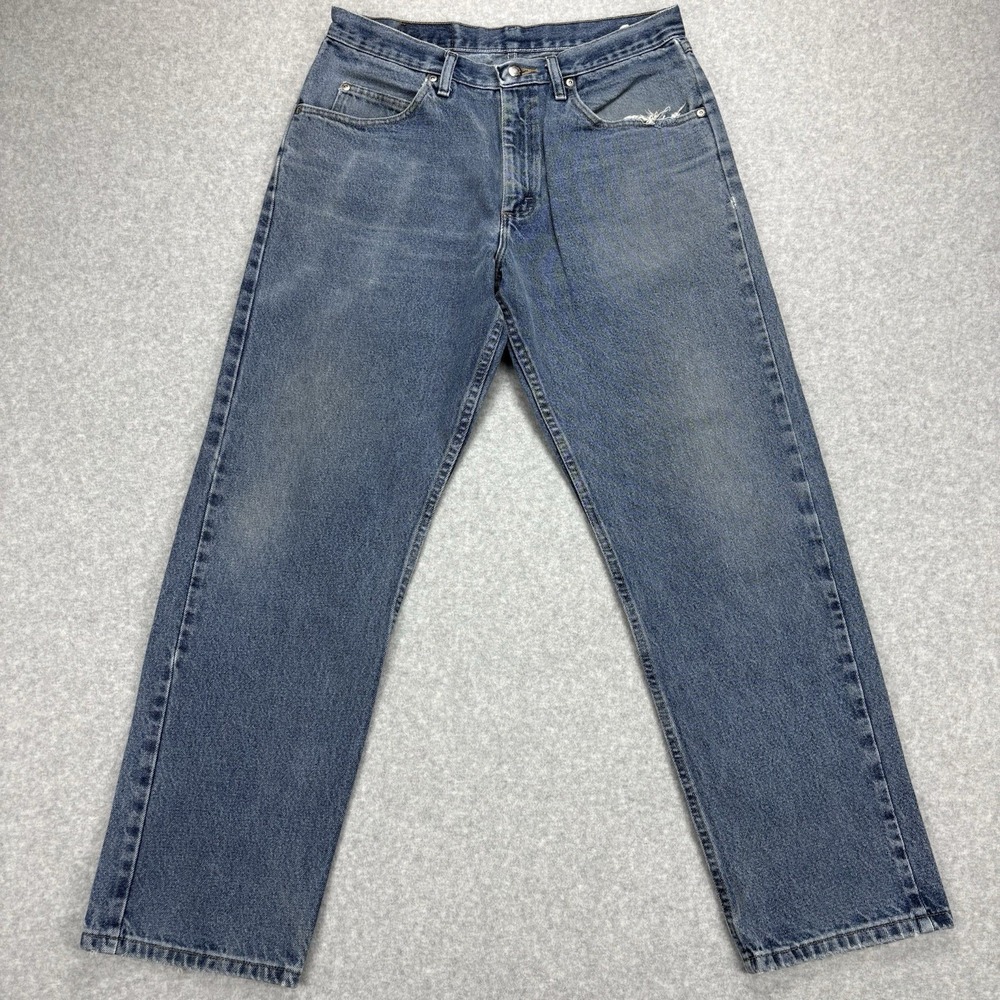 Wrangler Jeans Mens 33x32‎ Blue Denim Classic Relaxed Fit Workwear Rugged Casual